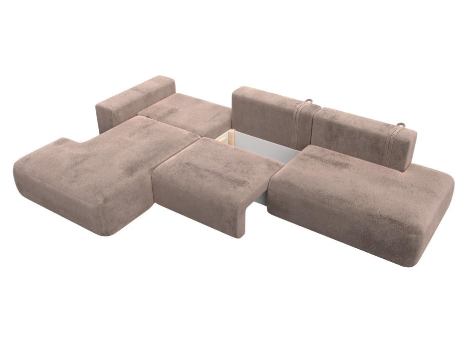 Диваны угловые в гостиную, Диван угловой Лига-036 НПБ Модерн Лонг левый угол, велюр TOWER