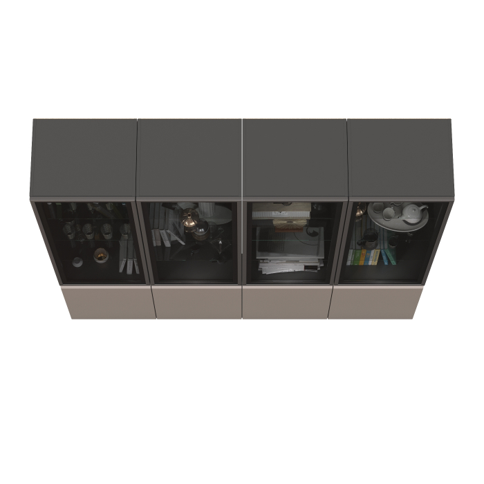 Витрины, Набор шкафов со стеклом Сидней № 18