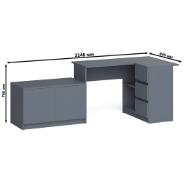 Тумба широкая Мори 900 и угловой стол компьютерный Мори правый