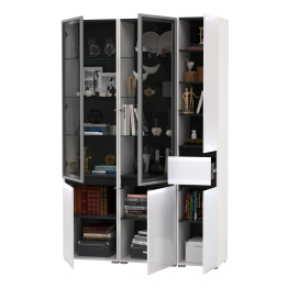 Горка для гостиной Сидней из шкаф-витрина 2 штуки и шкаф с ящиком 13.202