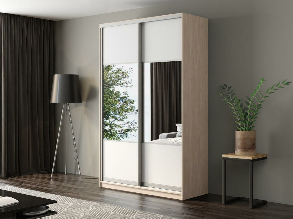 Шкафы-купе, Шкаф-купе Айсберг 140 ШАМОНИ СВЕТЛЫЙ (белый/комбинированный)