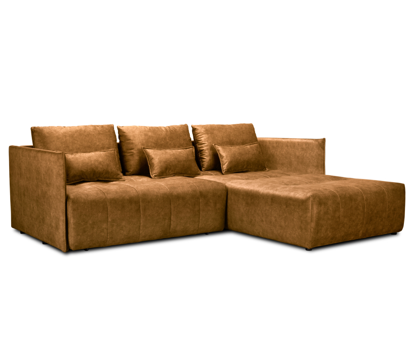 Диваны угловые в гостиную, Диван еврокнижка угловой Чилетти, микровелюр