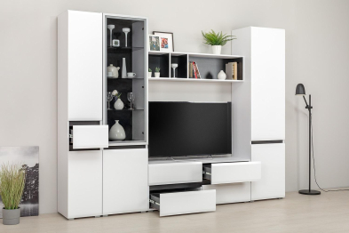 Шкаф-витрина Сидней 13.201 Белый премиум