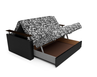 Диван прямой аккордеон Шарк 120 см (Рогожка + экокожа)