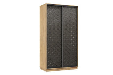 Шкаф-купе Премьер МИНИ 04 (01РЧ;01РЧ) фасады ромб чёрный/двухдверный/Профиль чёрный муар