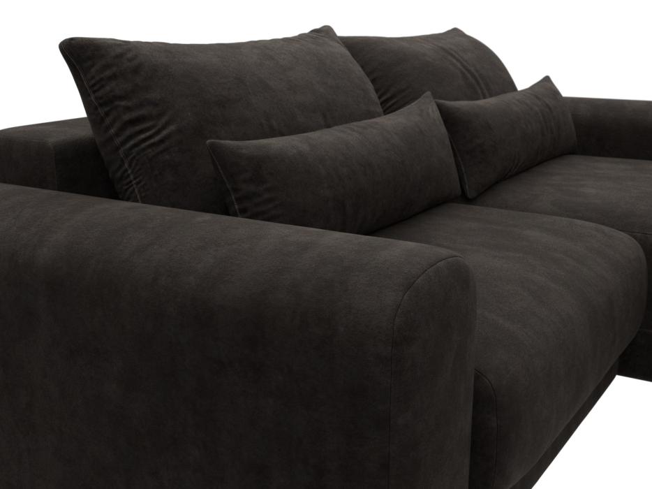 Диваны угловые в гостиную, Диван угловой Лига-056 НПБ угол универсальный, велюр BRUT