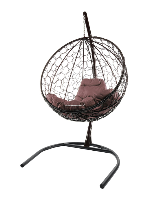 Кресла, Подвесное кресло КРУГ с ротангом чёрное
