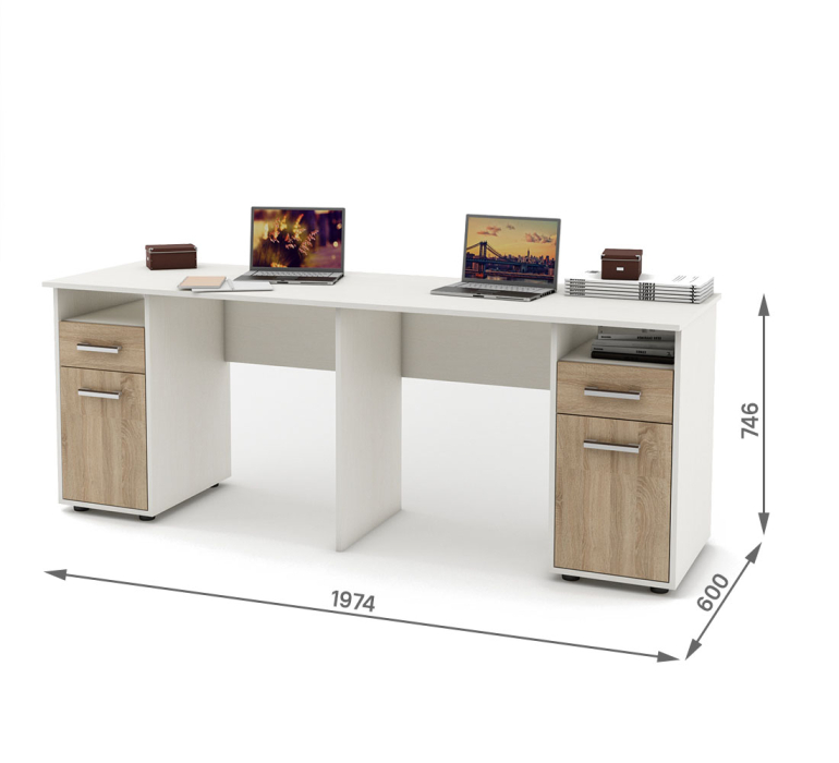 Прямые, Письменный стол для двоих Остин-17