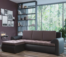Диваны угловые в гостиную, Угловой диван Ванкувер левый, экокожа/велюр