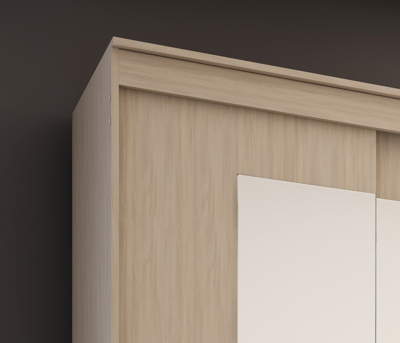 Шкафы-купе, ЛДСП Шкаф-купе НИКОЛЬ 2 Ясень Шимо-Лиственница темная