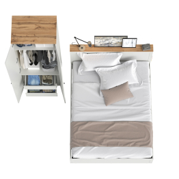 Шкаф-комод для одежды Остин и кровать с ортопедическим основанием 1600