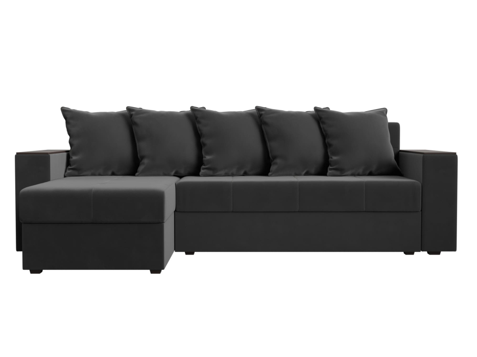 Диваны угловые в гостиную, Диван угловой Дубай Лайт, велюр, левый угол