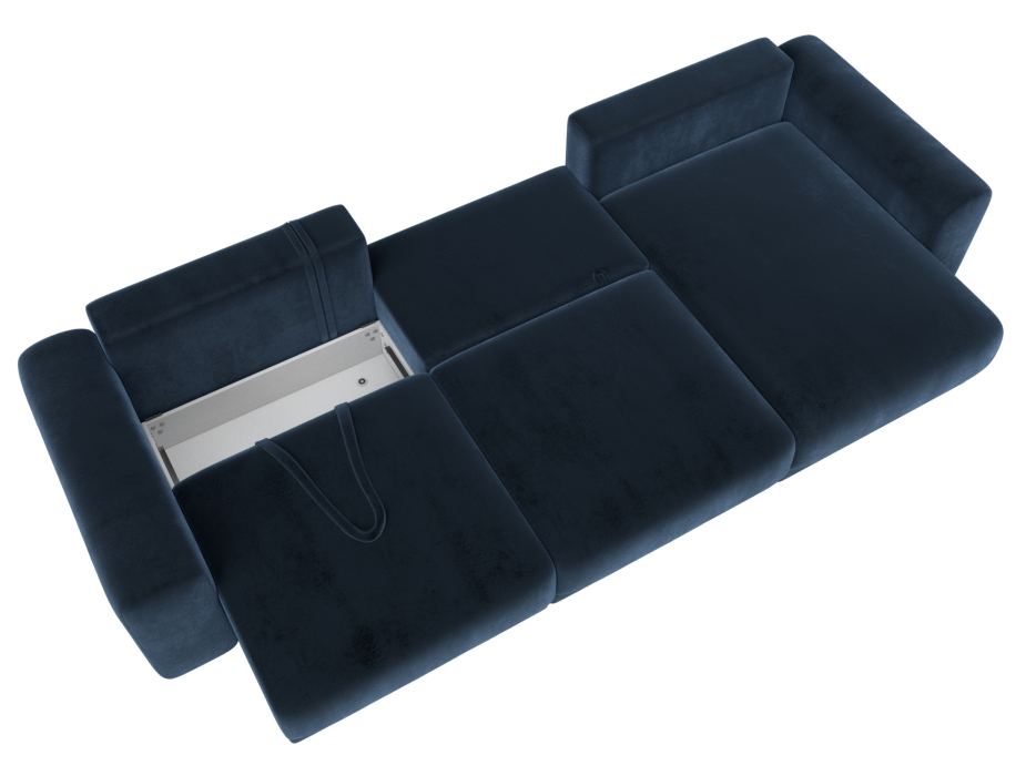 Диваны угловые в гостиную, Диван угловой Лига-056 НПБ Лонг угол универсальный, велюр TOWER