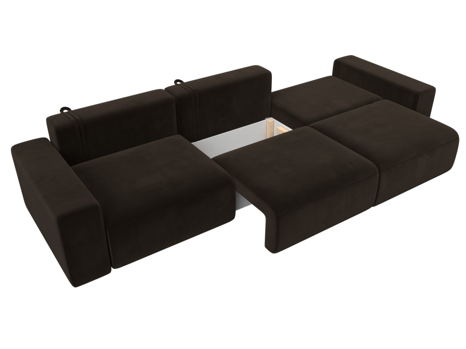 Диваны еврокнижки, Диван прямой Лига-036 Классик Лонг, микровельвет