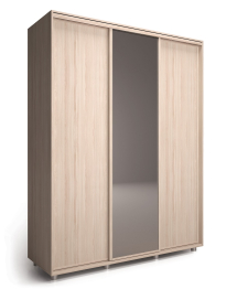 Шкаф-купе Удачный 180*60, Ясень шимо светлый с зеркалом