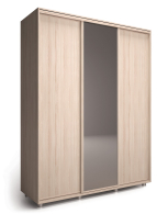 Шкафы-купе, Шкаф-купе Удачный 180*60, Ясень шимо светлый с зеркалом