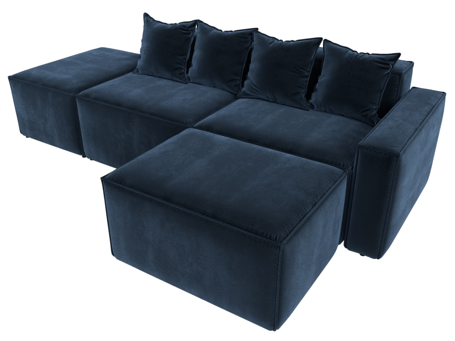 Диваны угловые в гостиную, Диван угловой модульный Лига-063 угол правый, велюр TOWER