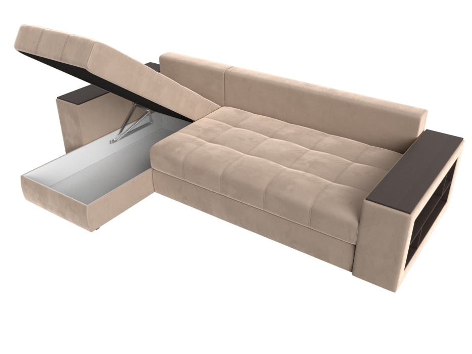 Диваны угловые в гостиную, Угловой диван Дубай, велюр, левый угол