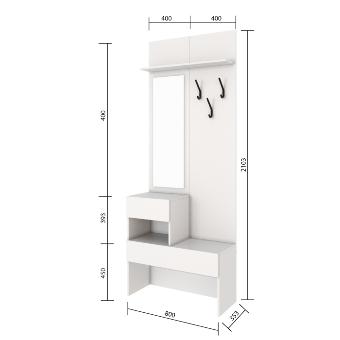 Прихожие, Прихожая Бостон вешалка В-1