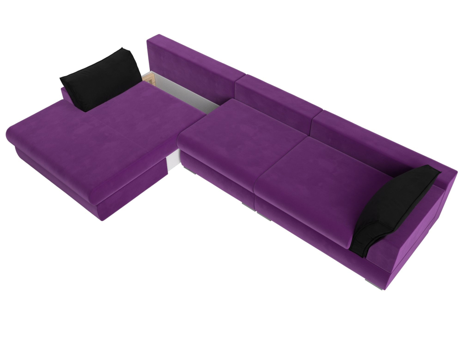 Диваны угловые в гостиную, Угловой диван Пекин Long угол левый, НПБ, микровельвет