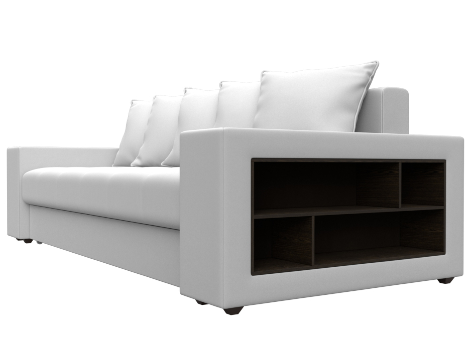 Диваны еврокнижки, Диван прямой Дубай полки справа, экокожа GRIFON