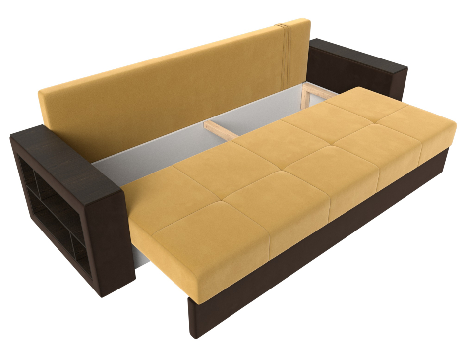 Диваны кровати со спальным местом, Диван прямой Дубай Лайт полки слева, микровельвет