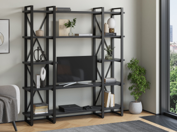 Стеллаж Айсберг Лофт 160х182-4 v4 черный