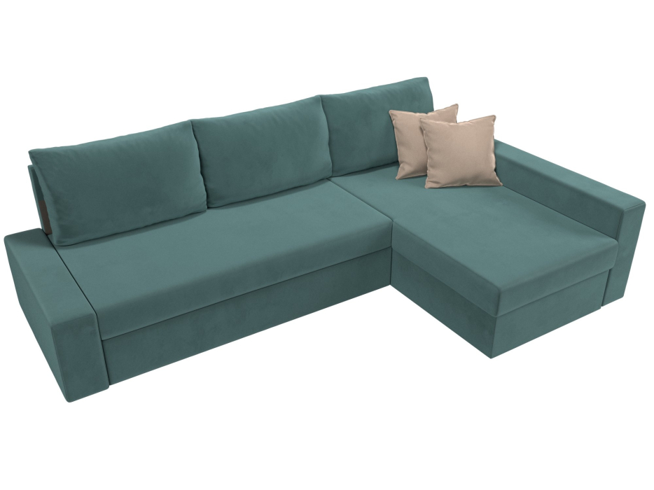 Диваны угловые в гостиную, Угловой диван Версаль, велюр, правый угол