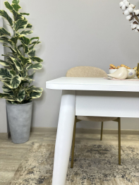 Стол Kenner 900 K раздвижной, стекло белое сатин