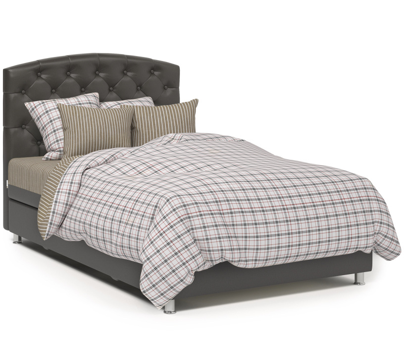 Мягкая кровать, Кровать тахта Премиум 100 с подъемным механизмом, рогожка / экокожа