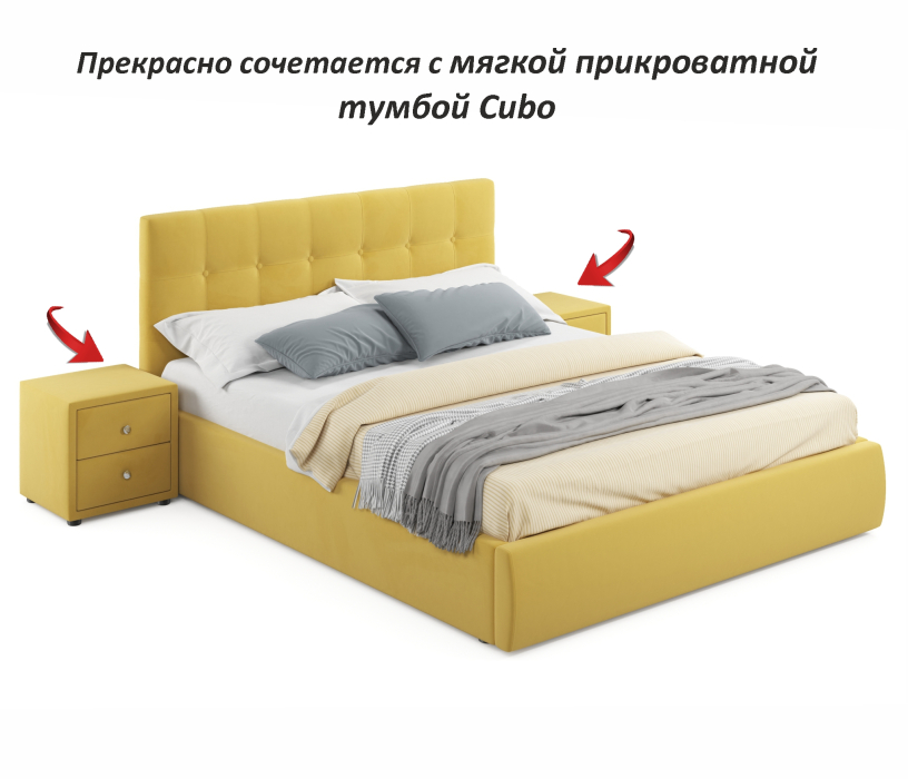 Мягкая кровать, Мягкая кровать Selesta 1600 с матрасом АСТРА с подъемным механизмом