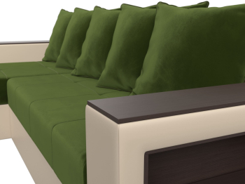 Диван угловой Дубай Лайт, микровельвет/экокожа, левый угол