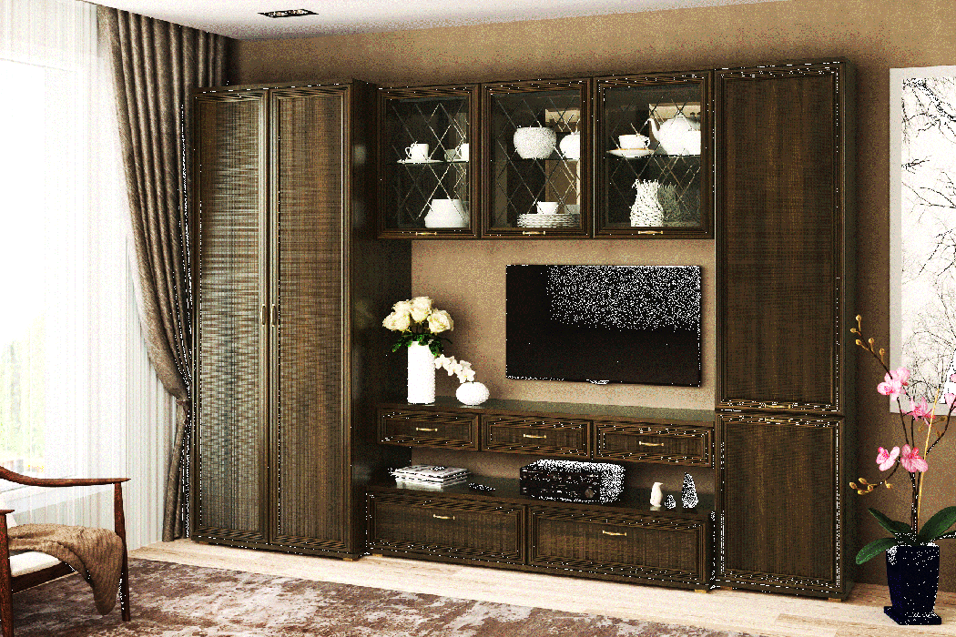 Стенки для гостиной, Модульная гостиная Карина композиция 23