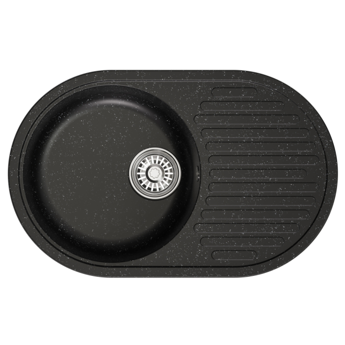 Кухонные мойки, Мойка ML-GM16 овальная с крылом, 730*460*180мм NEW*