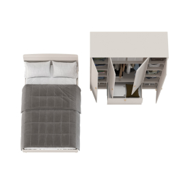 Набор мебели Афина из кровати 1200 и шкафа 4-х дверного для одежды