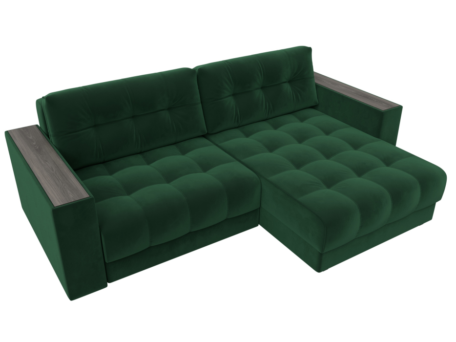 Дизайнерские диваны для гостиной, Диван угловой с декором Лига-049 НПБ, велюр SEVEN