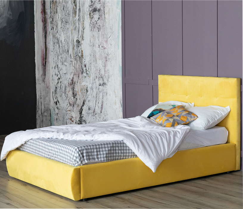 Мягкая кровать, Мягкая кровать Selesta 1200 с подъемным механизмом с матрасом PROMO B COCOS