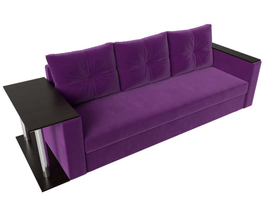 Диваны еврокнижки, Диван прямой Атланта со столом слева, микровельвет