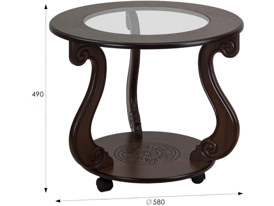 Журнальные столики, Стол журнальный Мебелик Грация (С) на колесах