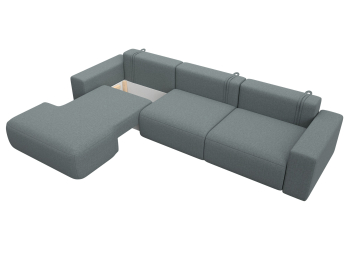 Диван угловой Лига-036 НПБ Классик Лонг левый угол, рогожка Амур