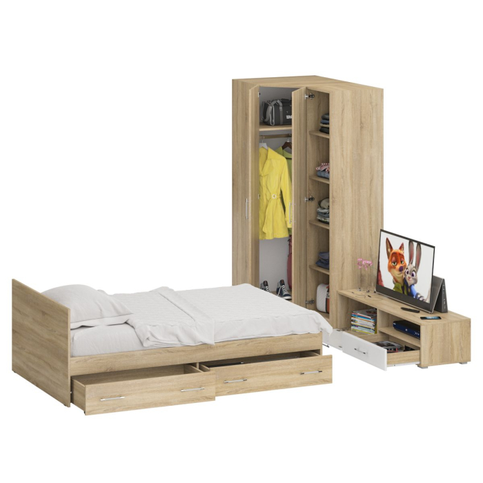 Спальные гарнитуры, Мебель для спальни Стандарт № 4 с кроватью 1200 с ящиками