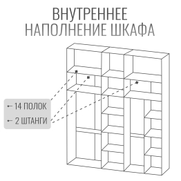Шкаф Болонья в спальню 5-дверный
