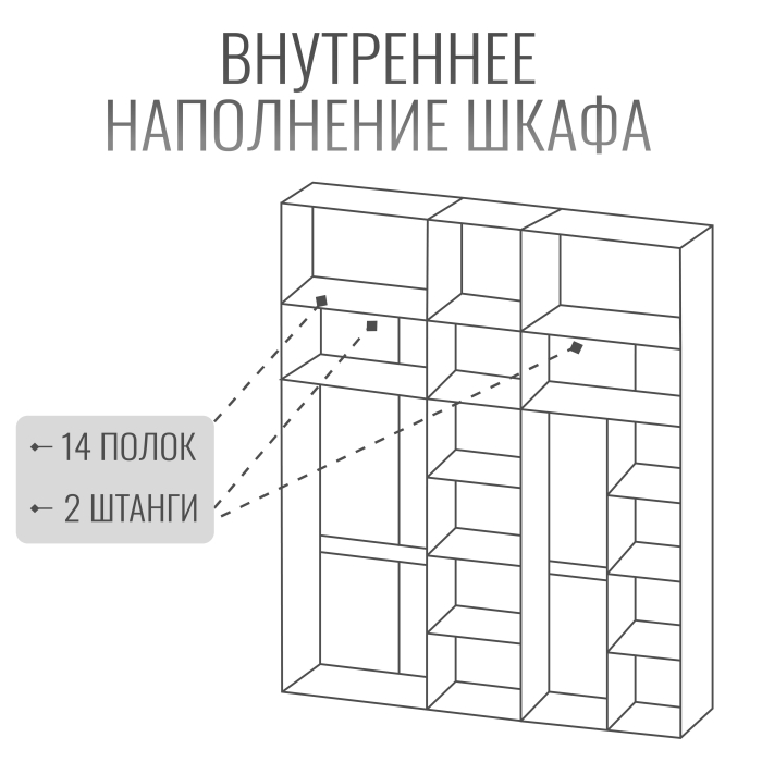 Шкафы распашные, Шкаф Болонья в спальню 5-дверный