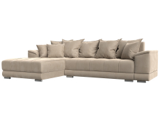 Диваны угловые в гостиную, Угловой диван НордСтар левый угол, велюр