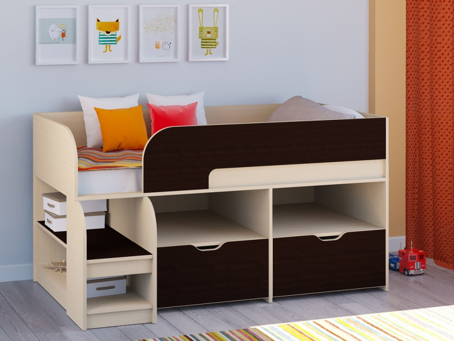 Кровати-чердаки, Кровать-чердак Астра 9 V6 Дуб молочный