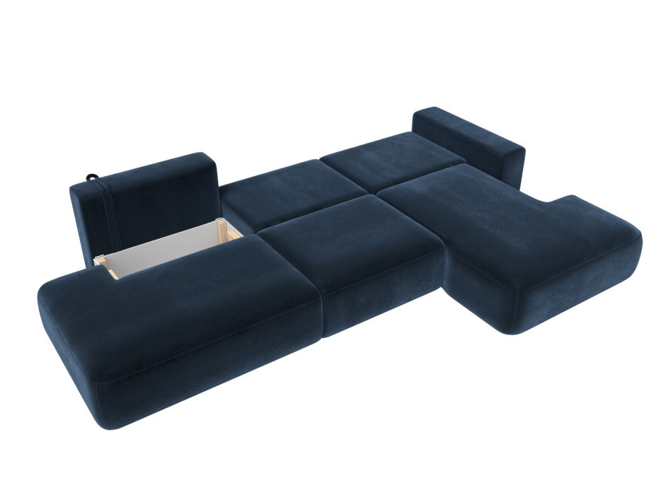 Диваны угловые в гостиную, Диван угловой Лига-036 НПБ Модерн Лонг правый угол, велюр TOWER