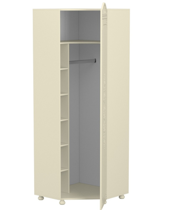 Угловые шкафы, Шкаф угловой с зеркалом Ассоль плюс АС-522К (левый с короной)