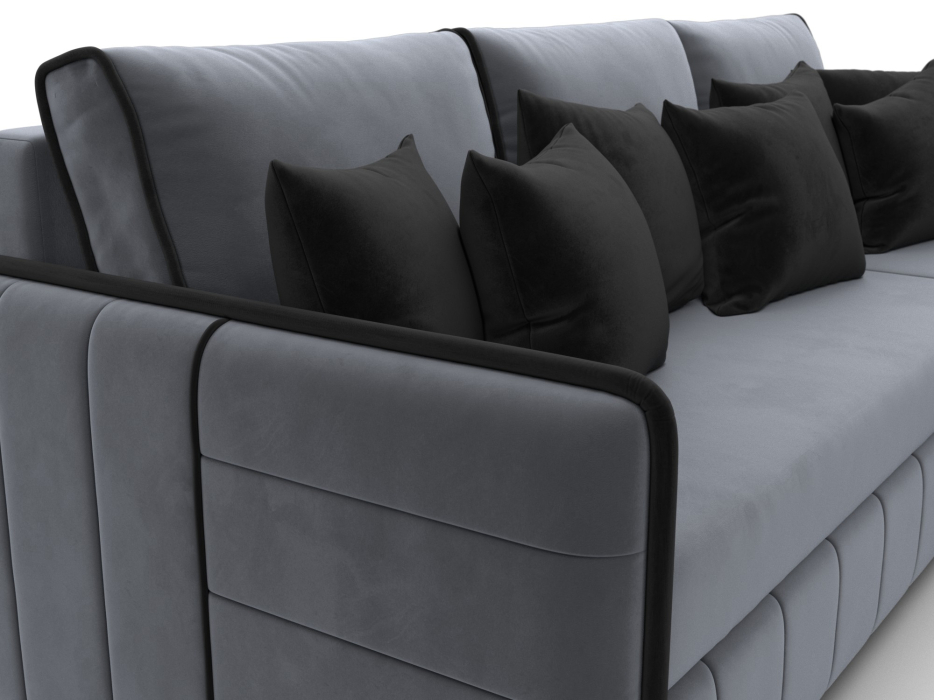 Диваны угловые в гостиную, Диван угловой Лига-078 угол универсальный, велюр SEVEN