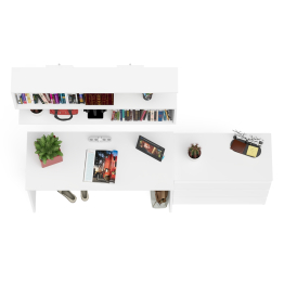 Комод три ящика Мори 800 с письменным столом 1200 и навесной полкой 1200