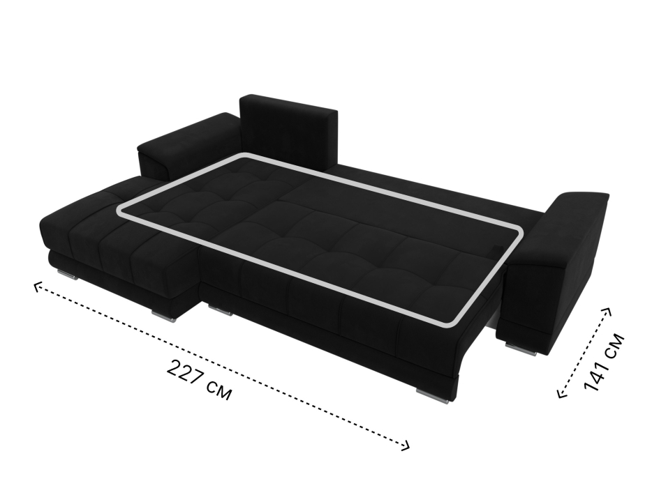 Диваны угловые в гостиную, Угловой диван НордСтар левый угол, микровельвет